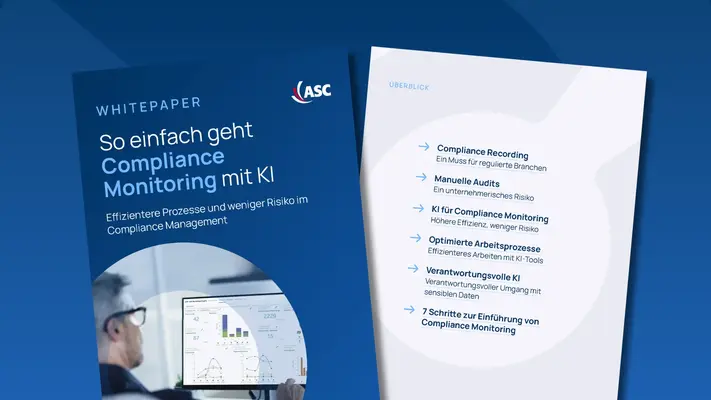 So einfach geht Compliance Monitoring mit KI – Whitepaper jetzt herunterladen Whitepaper 'So einfach geht Compliance Monitoring mit KI' – Effizientere Prozesse und weniger Risiko im Compliance Management.